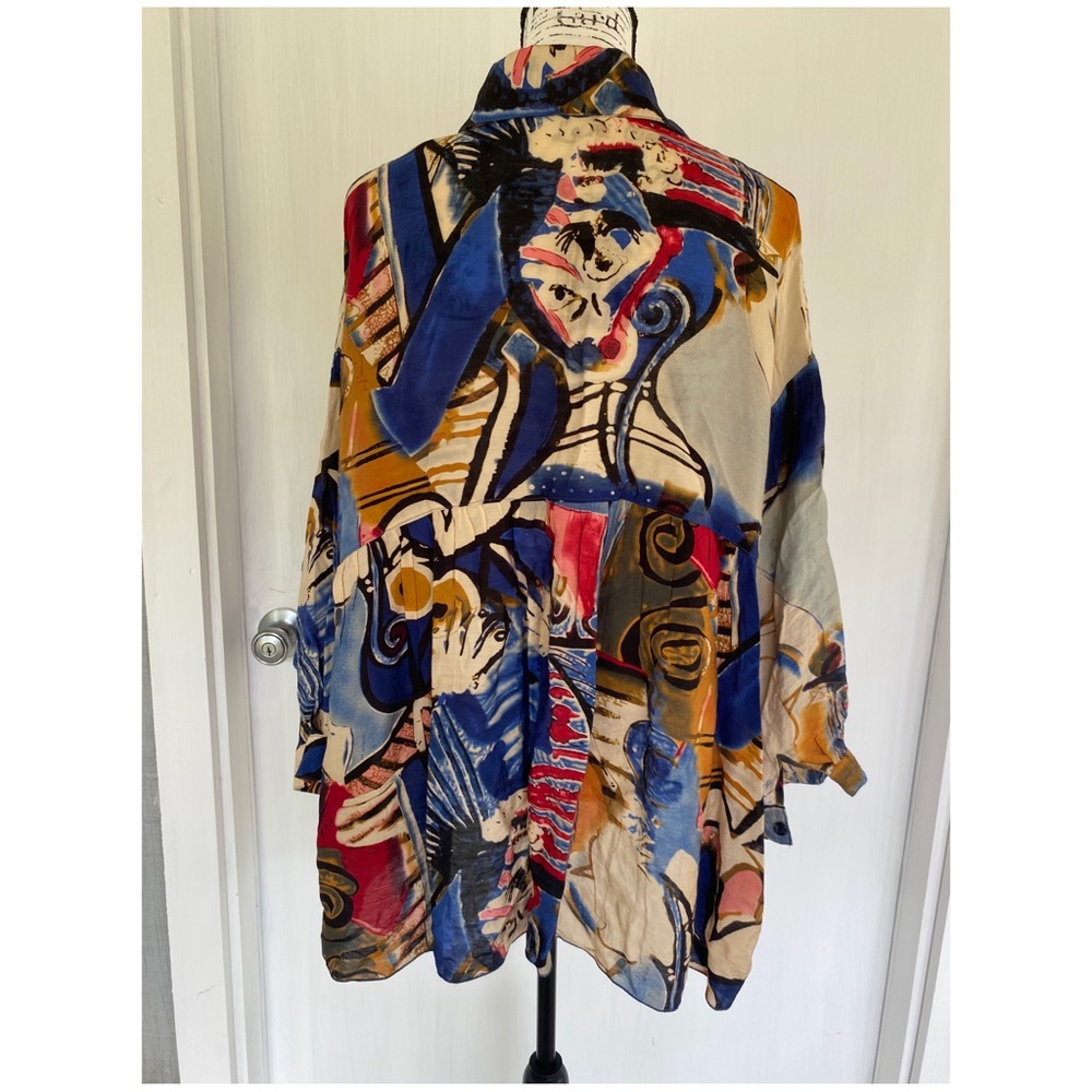 3POTATO button down multicolor blouse - Picture 2 of 9